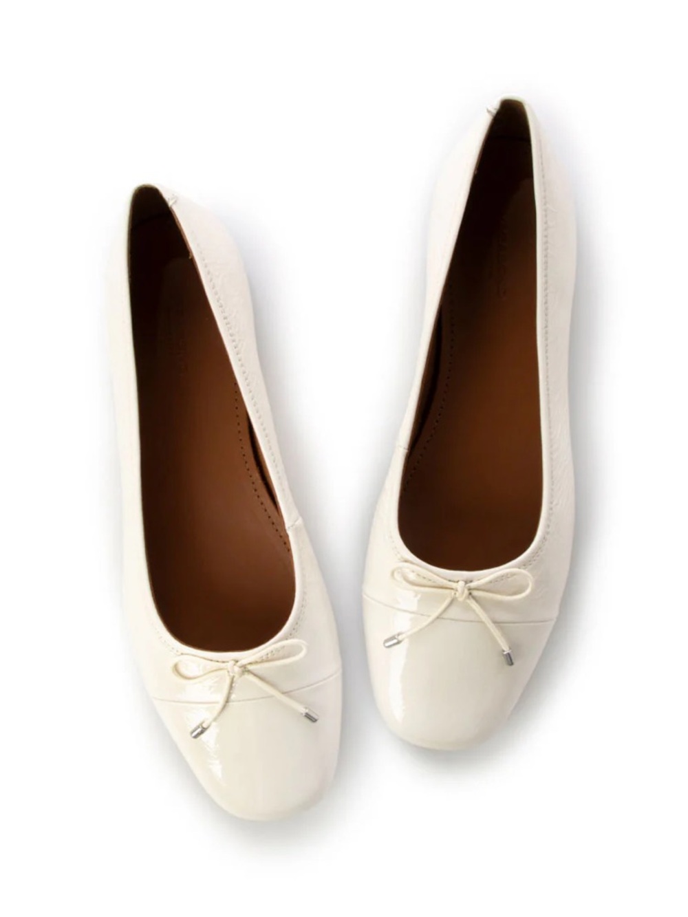 Vagabond Jolin Ribbon Ballet Shoes in Off White Leather